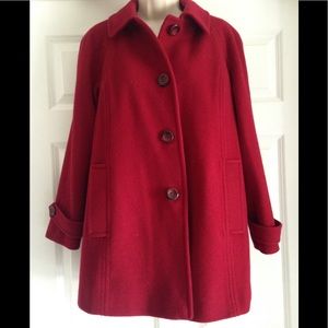 LONDON FIG WOOL RED PEACOAT